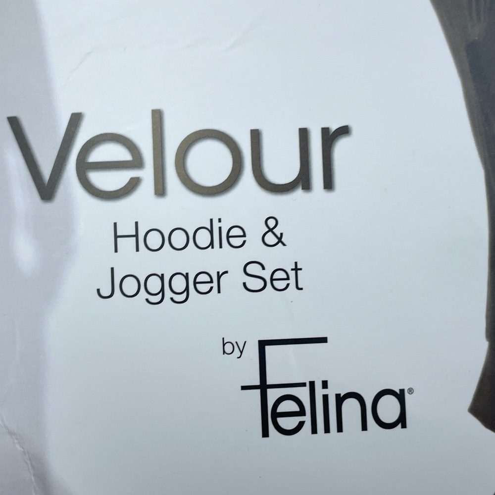 Felina Women's XS Velour Hoodie Jogger Set Black e0065 - Picture 2 of 6